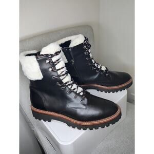 Margaux Faux Fur-Trimmed Leather Boots Saks New